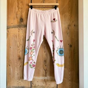 Lauren Moshi Pink Graphic Ankle Pants